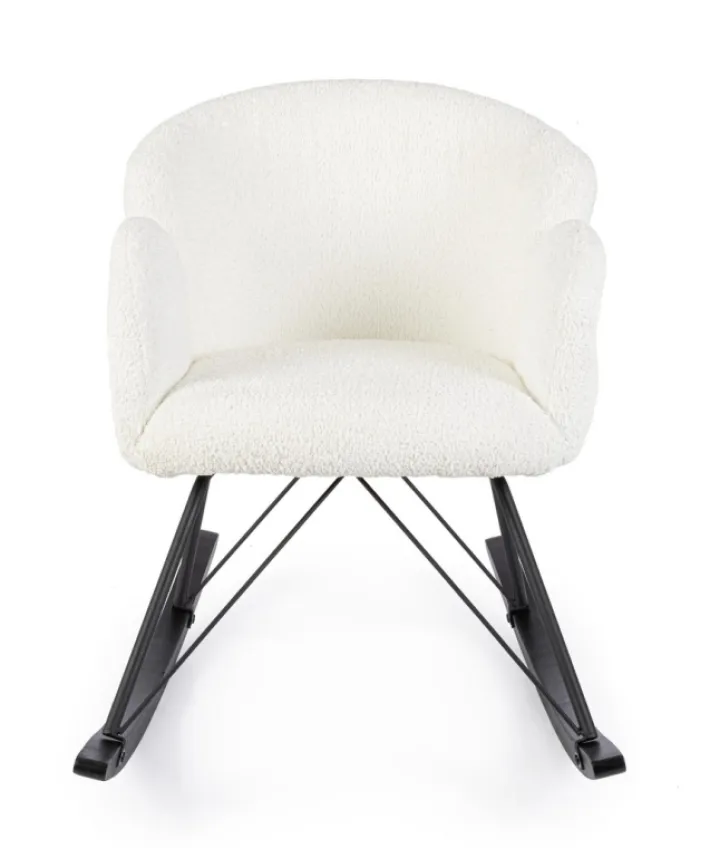 Bizzotto Poltrone E Chaise Longue>SEDIA A DONDOLO EFFETTO BOUCLE' BIANCA - SIBILLA