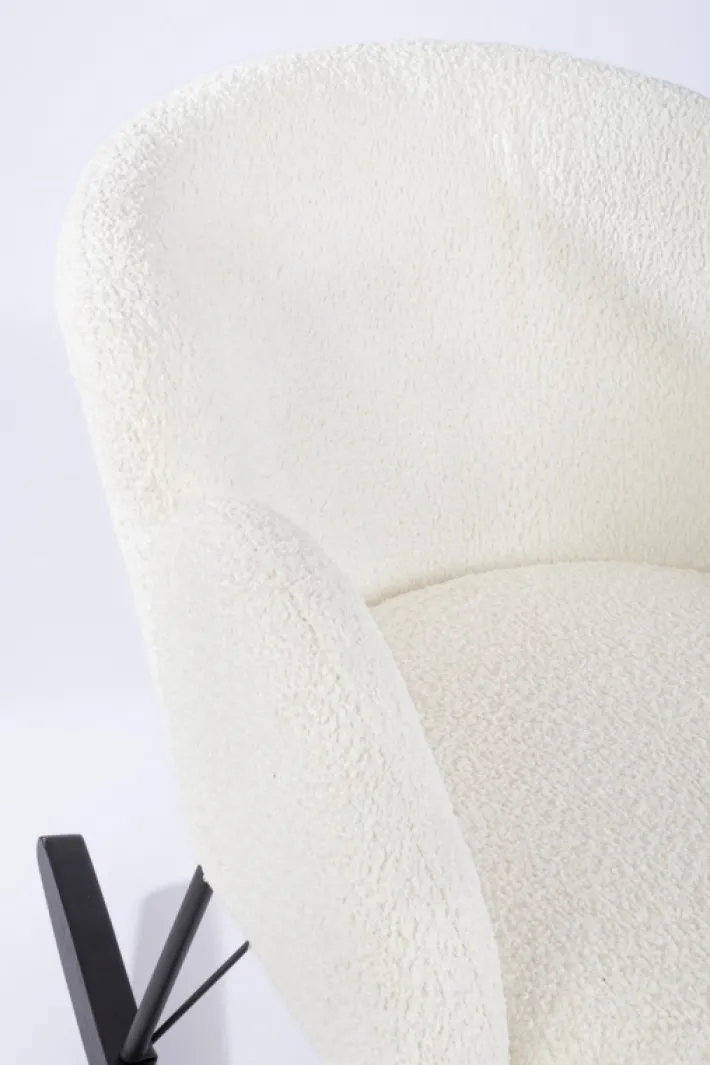 Bizzotto Poltrone E Chaise Longue>SEDIA A DONDOLO EFFETTO BOUCLE' BIANCA - SIBILLA