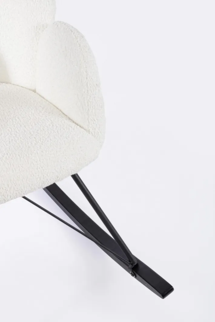 Bizzotto Poltrone E Chaise Longue>SEDIA A DONDOLO EFFETTO BOUCLE' BIANCA - SIBILLA