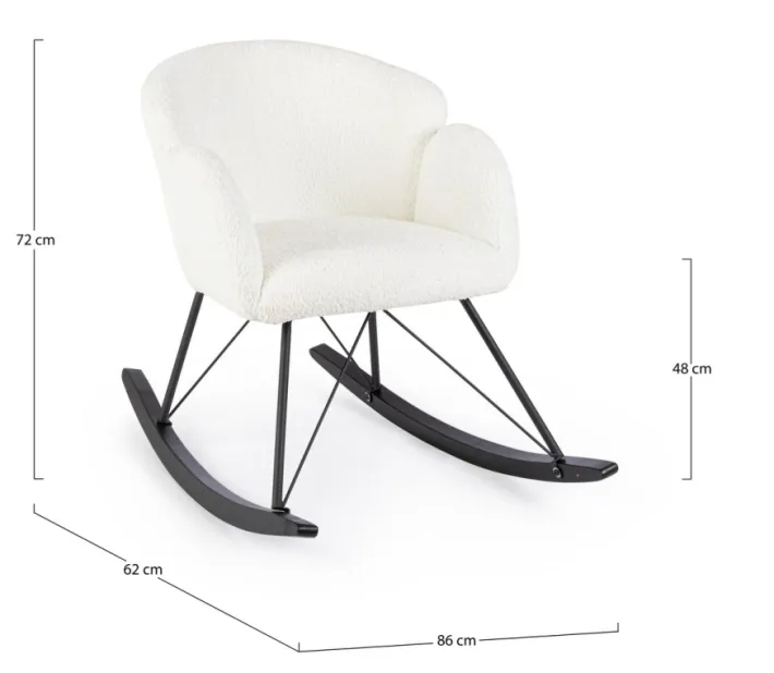 Bizzotto Poltrone E Chaise Longue>SEDIA A DONDOLO EFFETTO BOUCLE' BIANCA - SIBILLA