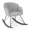 Bizzotto Poltrone E Chaise Longue>SEDIA A DONDOLO EFFETTO BOUCLE' GRIGIO CHIARO - SIBILLA