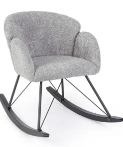 Bizzotto Poltrone E Chaise Longue>SEDIA A DONDOLO EFFETTO BOUCLE' GRIGIO CHIARO - SIBILLA