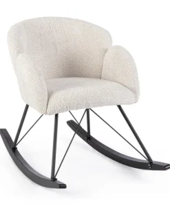 Bizzotto Poltrone E Chaise Longue>SEDIA A DONDOLO EFFETTO BOUCLE' NATURALE - SIBILLA