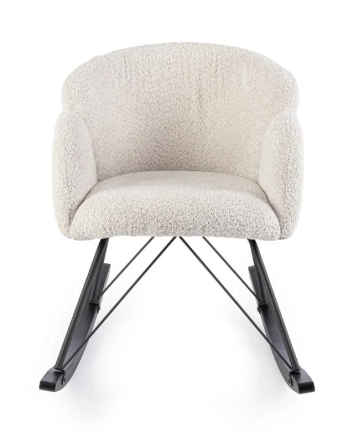 Bizzotto Poltrone E Chaise Longue>SEDIA A DONDOLO EFFETTO BOUCLE' NATURALE - SIBILLA