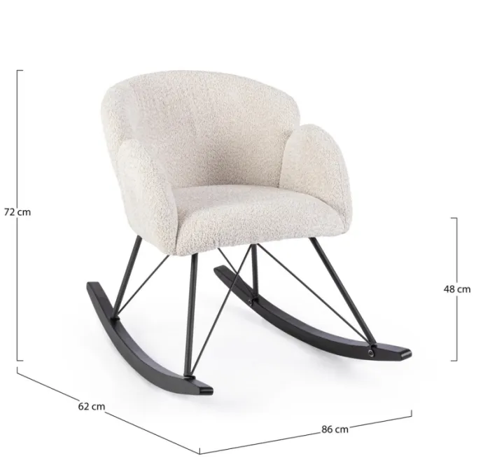 Bizzotto Poltrone E Chaise Longue>SEDIA A DONDOLO EFFETTO BOUCLE' NATURALE - SIBILLA
