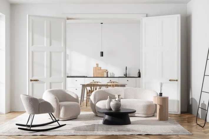 Bizzotto Poltrone E Chaise Longue>SEDIA A DONDOLO EFFETTO BOUCLE' NATURALE - SIBILLA