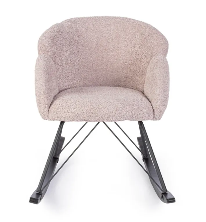 Bizzotto Poltrone E Chaise Longue>SEDIA A DONDOLO EFFETTO BOUCLE' ROSA ANTICO - SIBILLA