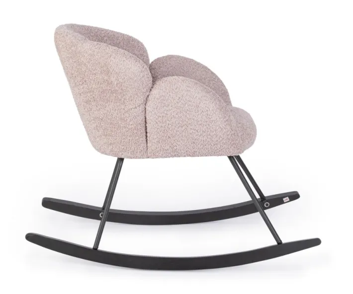 Bizzotto Poltrone E Chaise Longue>SEDIA A DONDOLO EFFETTO BOUCLE' ROSA ANTICO - SIBILLA
