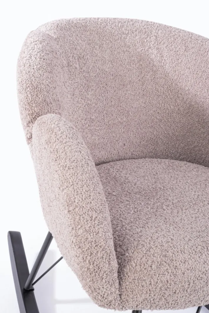Bizzotto Poltrone E Chaise Longue>SEDIA A DONDOLO EFFETTO BOUCLE' ROSA ANTICO - SIBILLA