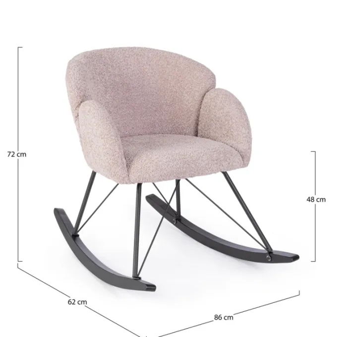 Bizzotto Poltrone E Chaise Longue>SEDIA A DONDOLO EFFETTO BOUCLE' ROSA ANTICO - SIBILLA