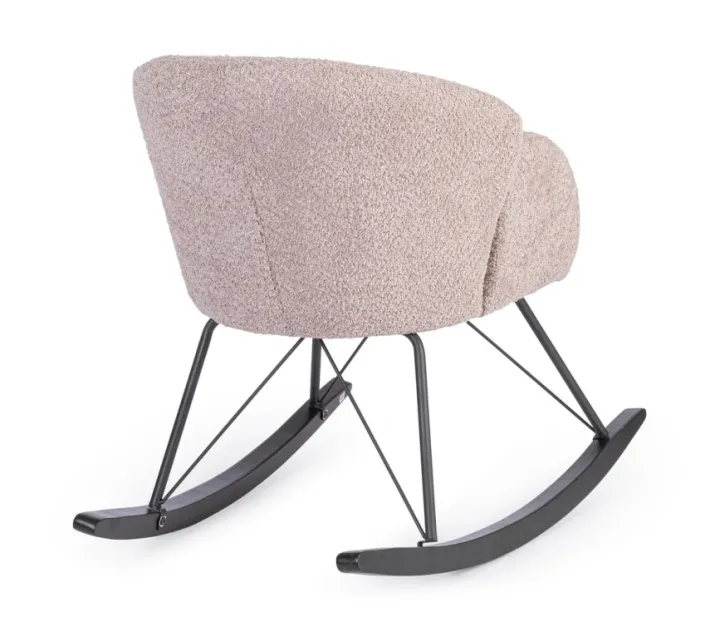 Bizzotto Poltrone E Chaise Longue>SEDIA A DONDOLO EFFETTO BOUCLE' ROSA ANTICO - SIBILLA