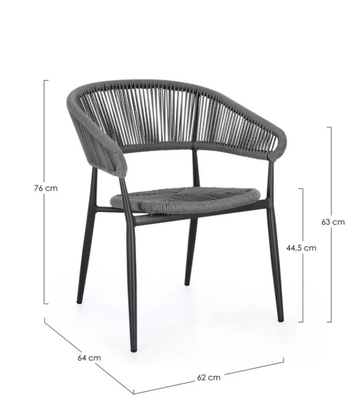 Bizzotto Sedie>SEDIA C-BR ALGAIDA ANTRACITE/GRIGIO
