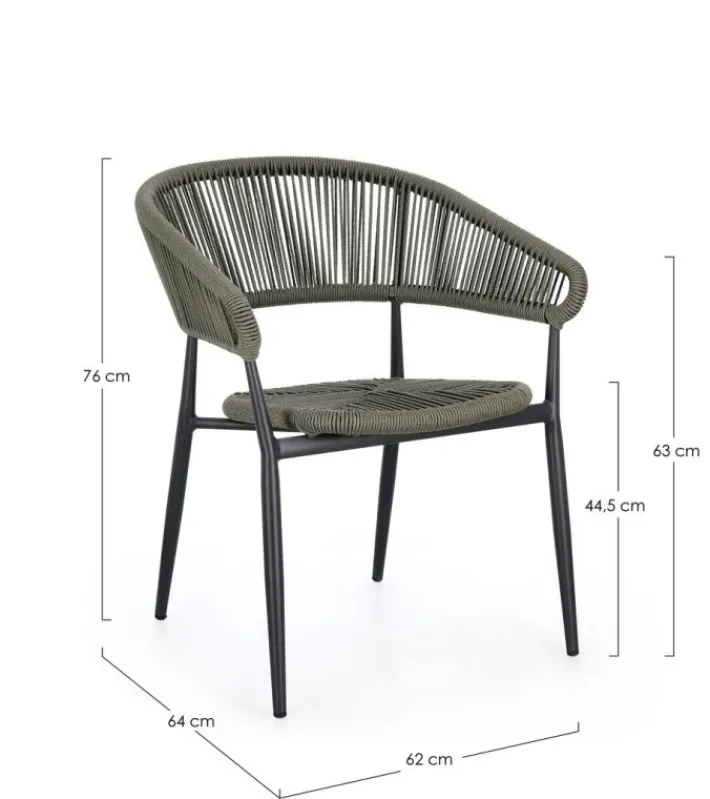 Bizzotto Sedie>SEDIA C-BR ALGAIDA ANTRACITE/VERDE