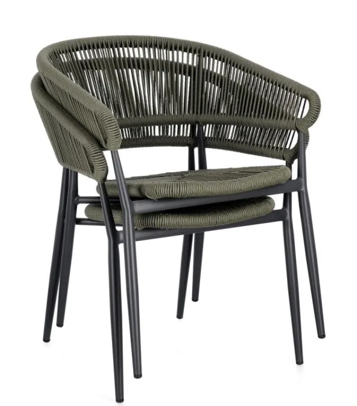 Bizzotto Sedie>SEDIA C-BR ALGAIDA ANTRACITE/VERDE