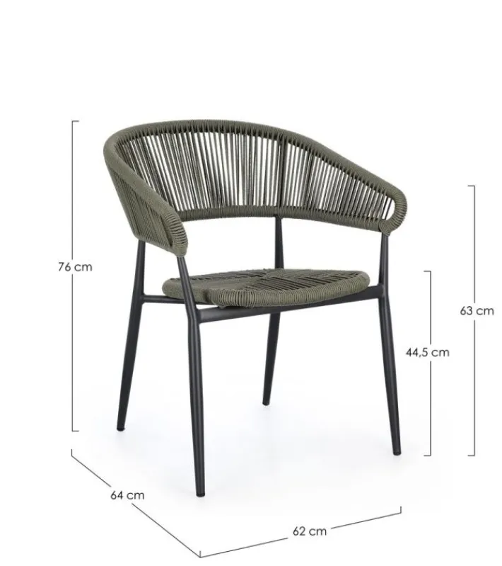 Bizzotto Sedie>SEDIA C-BR ALGAIDA ANTRACITE/VERDE