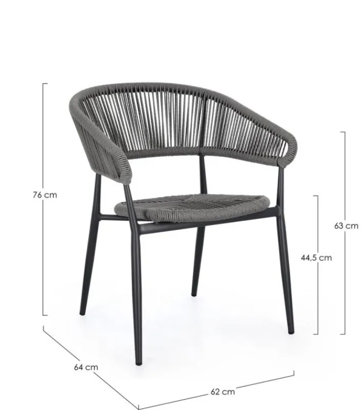 Bizzotto Sedie>SEDIA C-BR ALGAIDA ANTRACITE/GRIGIO