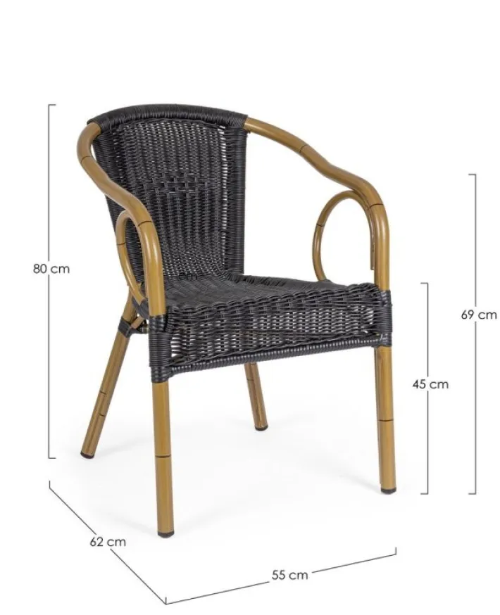 Bizzotto Sedie>SEDIA C-BR CALA DARK