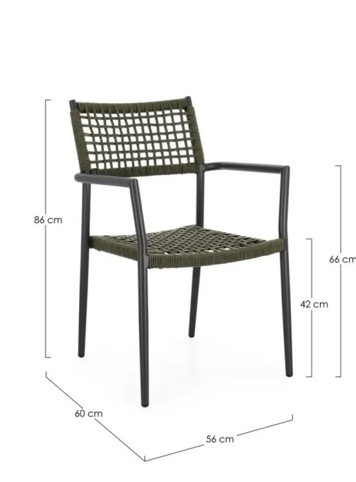 Bizzotto Sedie>SEDIA C-BR CALETA ANTRACITE/VERDE