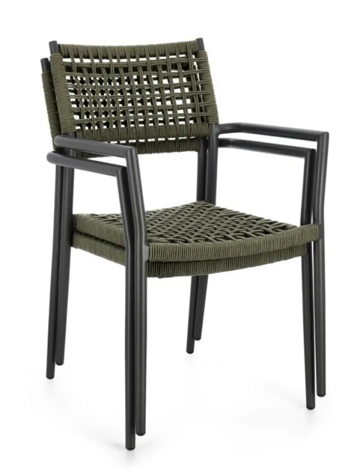 Bizzotto Sedie>SEDIA C-BR CALETA ANTRACITE/VERDE