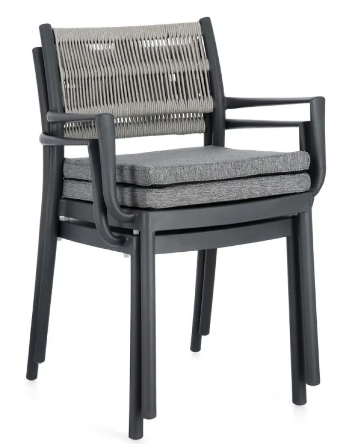 Bizzotto Sedie>SEDIA C-BR C-C ALVIN ANTRACITE/GRIGIO CH