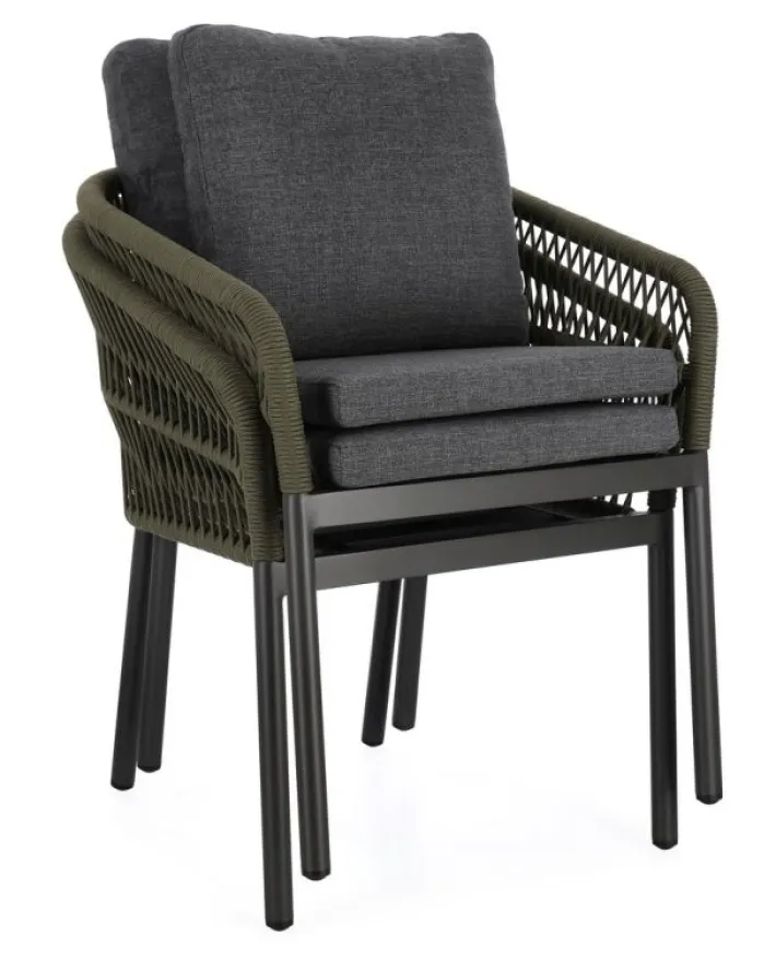 Bizzotto Sedie>SEDIA C-BR C-C GALDANA ANTRACITE/VERDE
