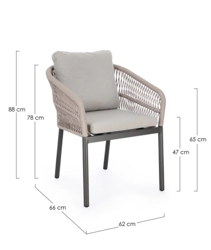 Bizzotto Sedie>SEDIA C-BR C-C GALDANA ANTRACITE/KHAKI