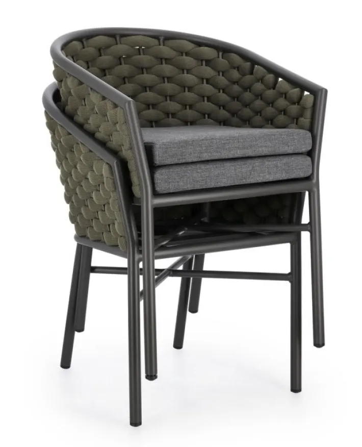 Bizzotto Sedie>SEDIA C-BR C-C MARGALIDA ANTRACITE/VERDE