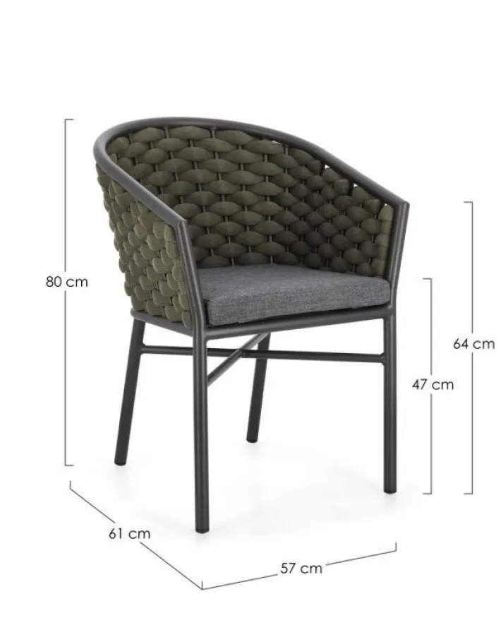 Bizzotto Sedie>SEDIA C-BR C-C MARGALIDA ANTRACITE/VERDE