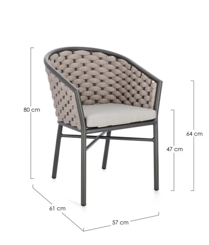 Bizzotto Sedie>SEDIA C-BR C-C MARGALIDA ANTRACITE/KHAKI