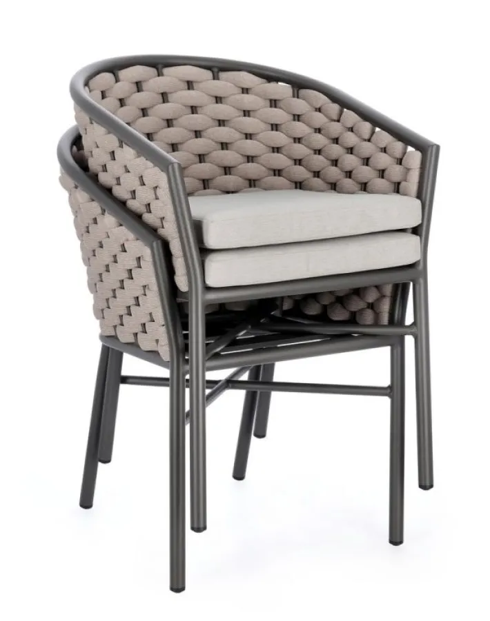 Bizzotto Sedie>SEDIA C-BR C-C MARGALIDA ANTRACITE/KHAKI