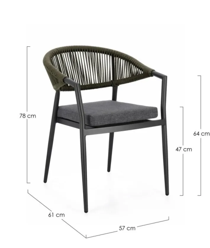 Bizzotto Sedie>SEDIA C-BR C-C MILLOR ANTRACITE/VERDE