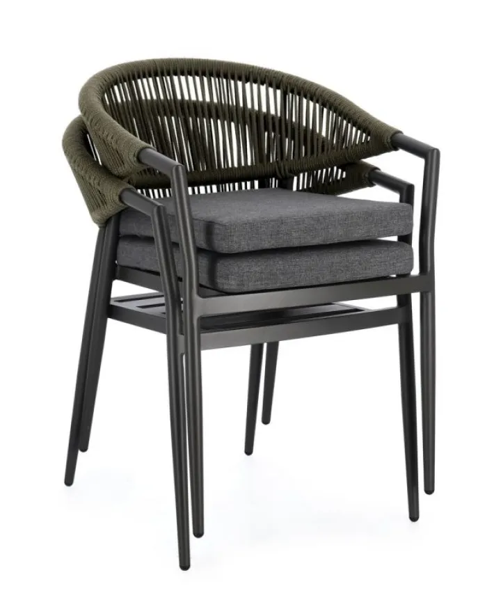 Bizzotto Sedie>SEDIA C-BR C-C MILLOR ANTRACITE/VERDE