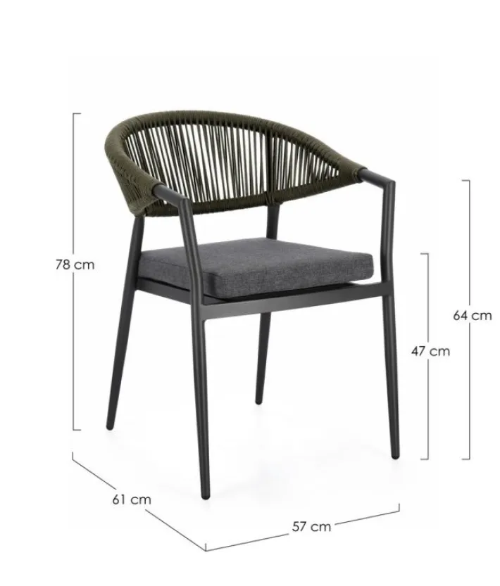 Bizzotto Sedie>SEDIA C-BR C-C MILLOR ANTRACITE/VERDE