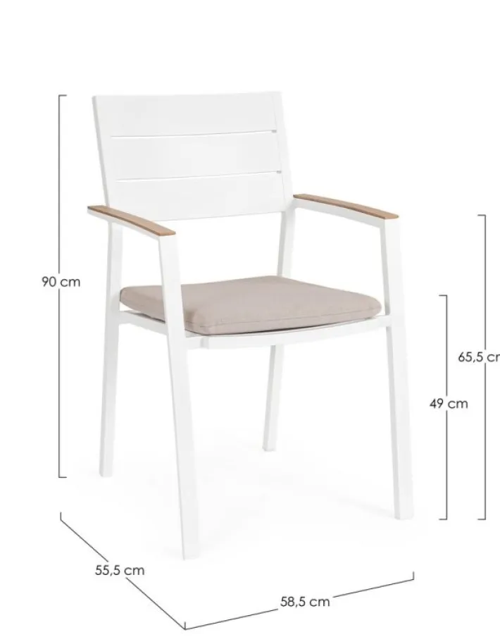 Bizzotto Sedie>SEDIA C-BR C-C ZELMAR BIANCO YK11