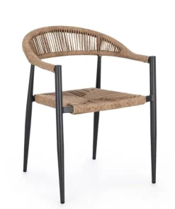 Bizzotto Sedie>SEDIA C-BR JANDIA ANTRACITE/NATURAL