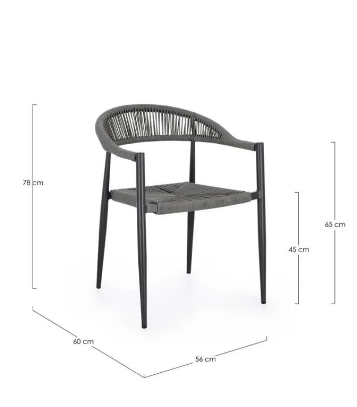 Bizzotto Sedie>SEDIA C-BR JANDIA ANTRACITE/GRIGIO