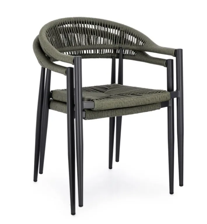 Bizzotto Sedie>SEDIA C-BR JANDIA ANTRACITE/VERDE