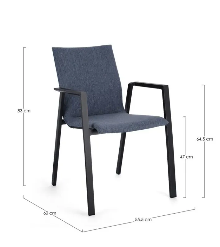 Bizzotto Sedie>SEDIA C-BR ODEON ANTR-DENIM JX55