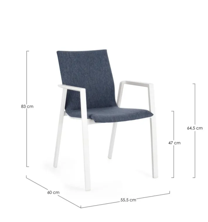Bizzotto Sedie>SEDIA C-BR ODEON BIA-DENIM JX11