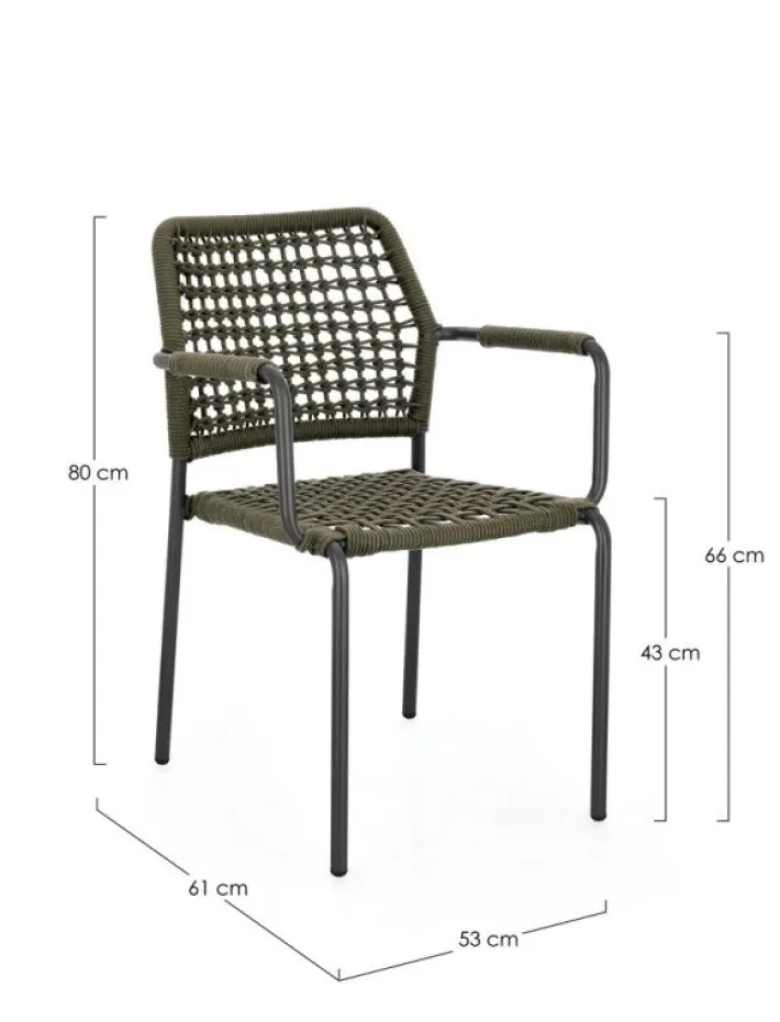 Bizzotto Sedie>SEDIA C-BR RAJADA ANTRACITE/VERDE