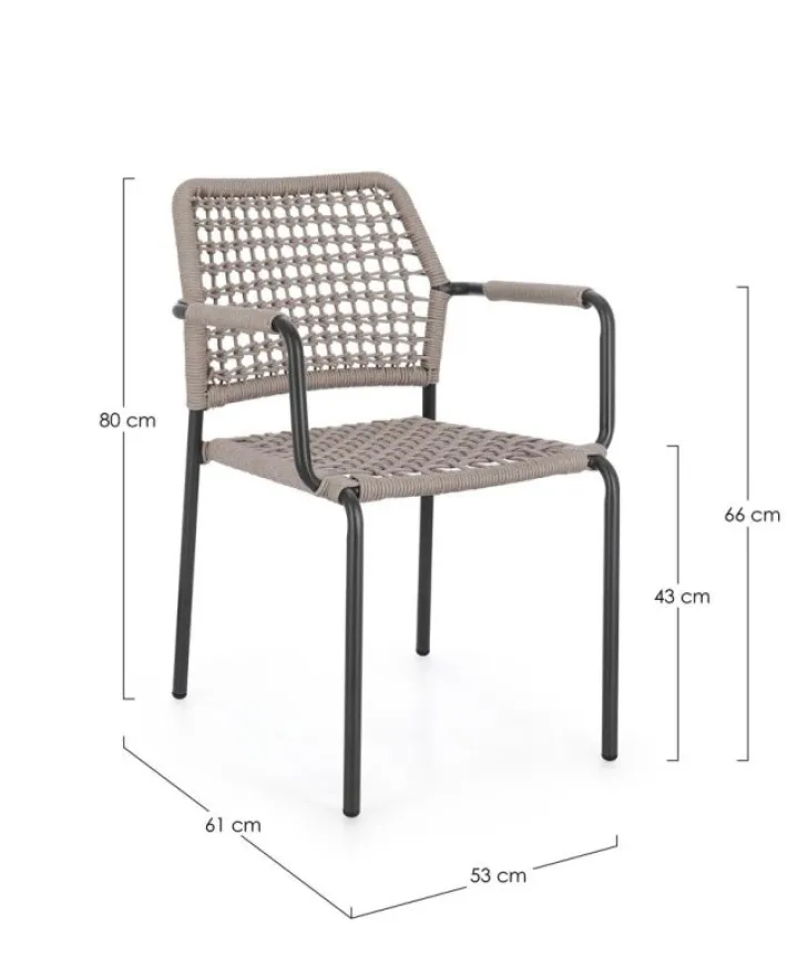 Bizzotto Sedie>SEDIA C-BR RAJADA ANTRACITE/KHAKI