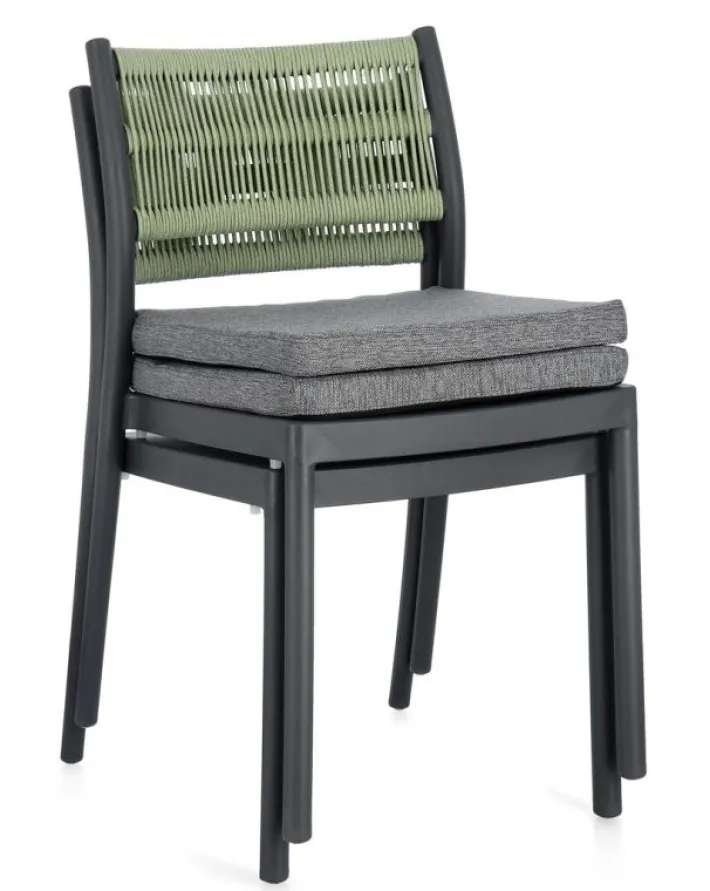 Bizzotto Sedie>SEDIA C-C ALVIN ANTRACITE/VERDE