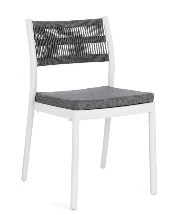 Bizzotto Sedie>SEDIA C-C ALVIN BIANCO/GRIGIO SCURO