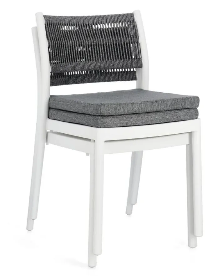 Bizzotto Sedie>SEDIA C-C ALVIN BIANCO/GRIGIO SCURO