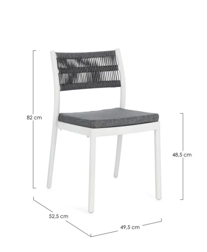 Bizzotto Sedie>SEDIA C-C ALVIN BIANCO/GRIGIO SCURO