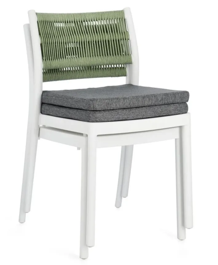 Bizzotto Sedie>SEDIA C-C ALVIN BIANCO/VERDE