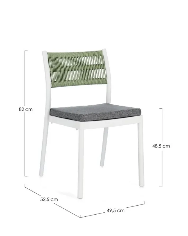 Bizzotto Sedie>SEDIA C-C ALVIN BIANCO/VERDE