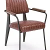 Bizzotto Sedie>SEDIA CON BRACCIOLI IN ECOPELLE ARANCIO SCURO - NELLY