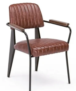 Bizzotto Sedie>SEDIA CON BRACCIOLI IN ECOPELLE ARANCIO SCURO - NELLY
