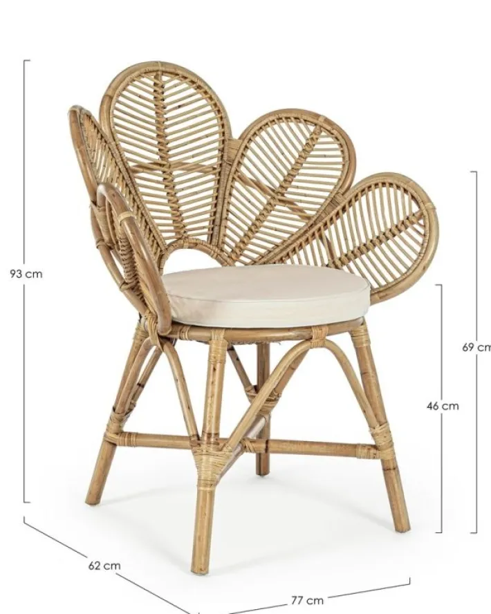 Bizzotto Sedie>SEDIA CON BRACCIOLI IN FIBRE NATURALI - FLORES